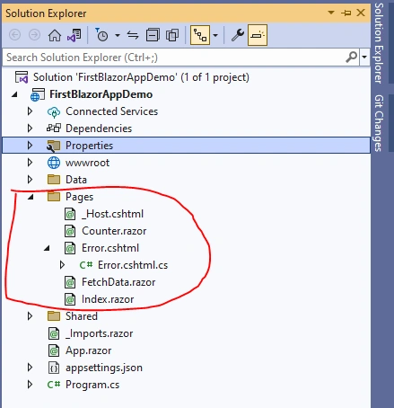 Project Structure Of Blazor In ASP.NET Core