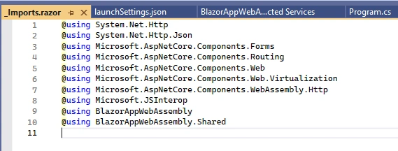 Project Structure Of Blazor WebAssembly Project In ASP.NET Core 7.0