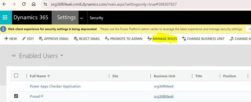 Manage Roles