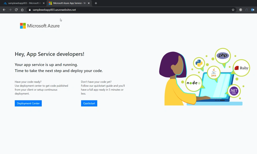 Publish .NET Core WebApp to Azure