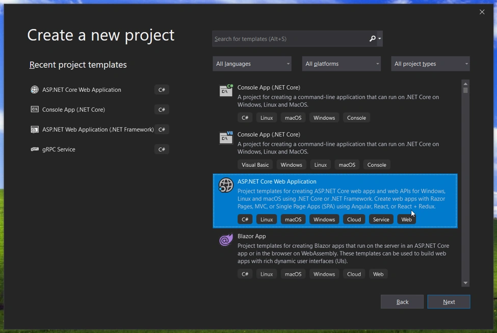 Publish .NET Core WebApp to Azure