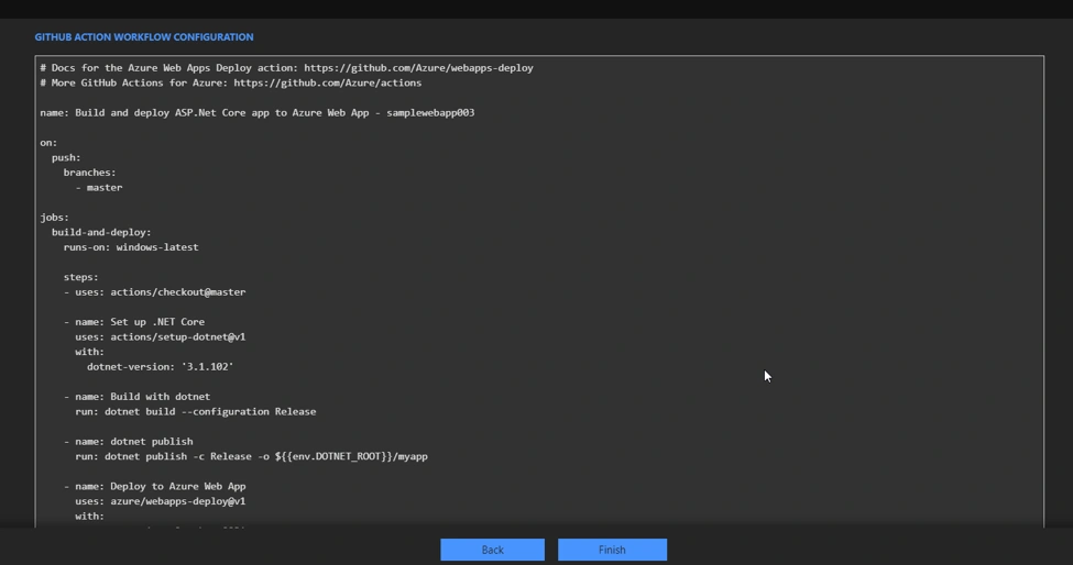 Publish .NET Core WebApp to Azure