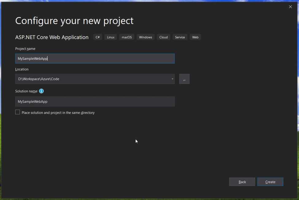 Publish .NET Core WebApp to Azure