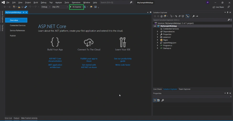 Publish .NET Core WebApp to Azure