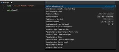 CTRL + SHIFT + P options.