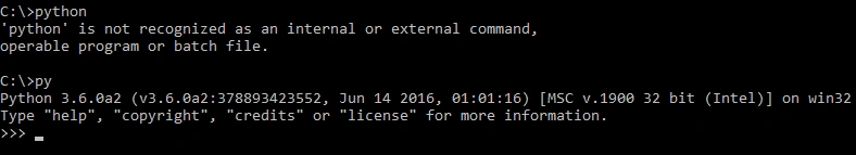 py works, but python doesn't