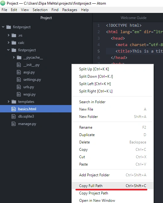 Django Bootcamp🐍 With Atom Editor