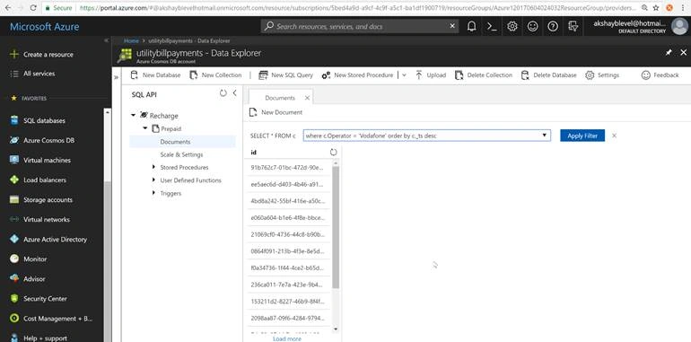 Query On Cosmos DB And Download Documents