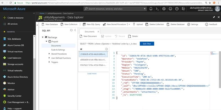 Query On Cosmos DB And Download Documents