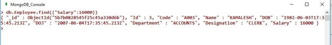 Query on Stored Data in MongoDB