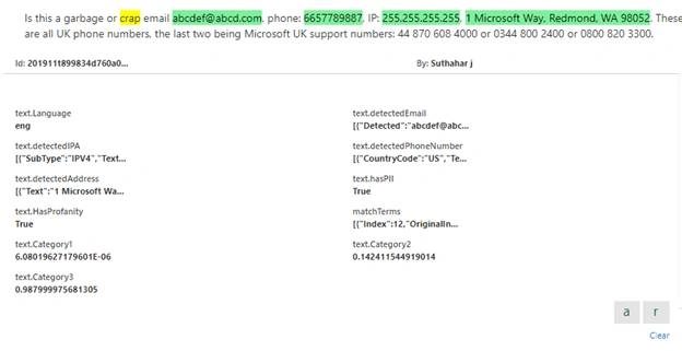 Quick Look Cognitive Service Content Moderator Web Application
