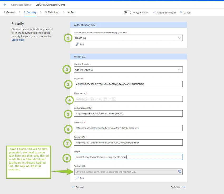 QuickBooks API Integration with Power Automate using Custom Connectors