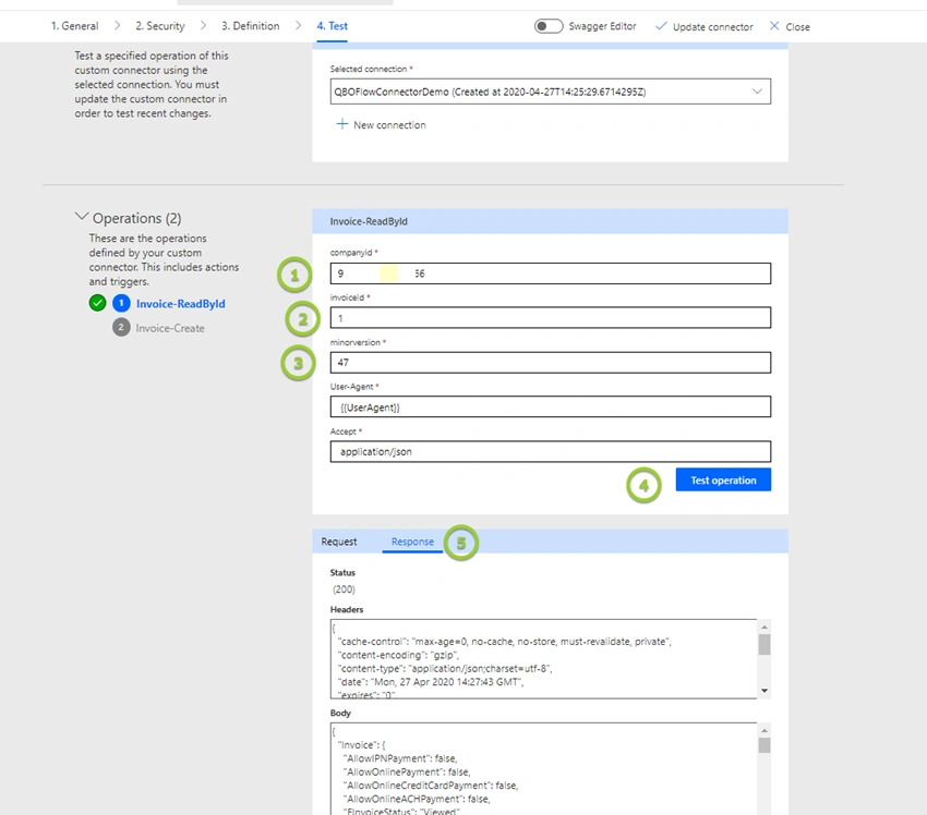 QuickBooks API Integration with Power Automate using Custom Connectors