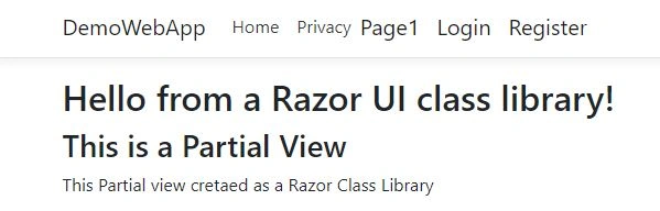 Create Reusable View Using Razor Class Library In ASP.NET Core