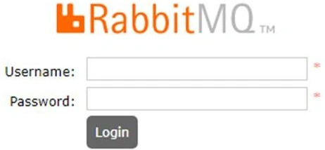 Login page of RabbitMQ