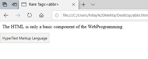 Rare Tags Of HTML 5