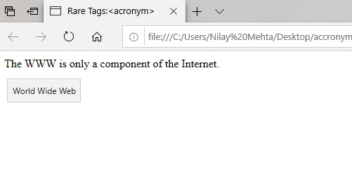 Rare Tags Of HTML 5