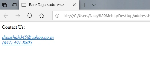 Rare Tags Of HTML 5