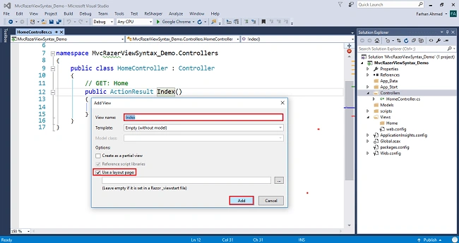 Razor View Syntax In ASP.NET MVC