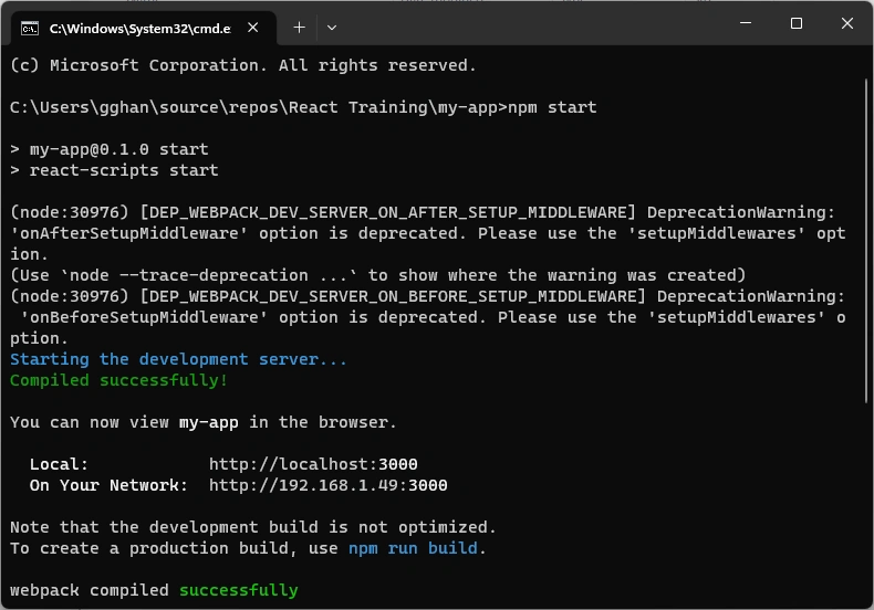 Compiling Application