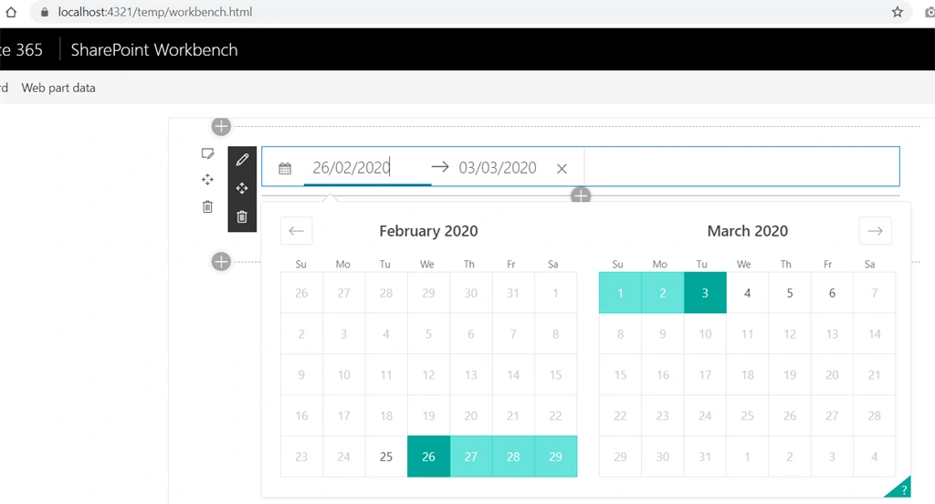 React Date Range Picker Component In Spfx