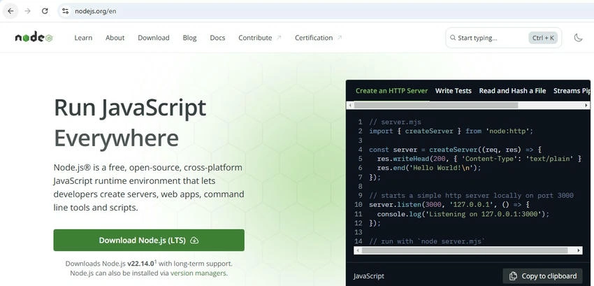 Install Node
