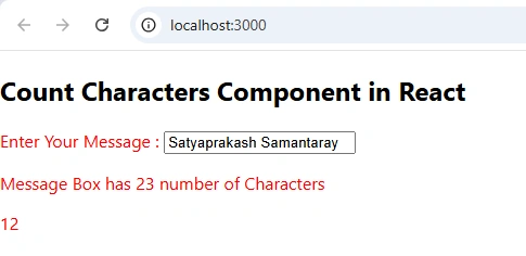 Count characters components
