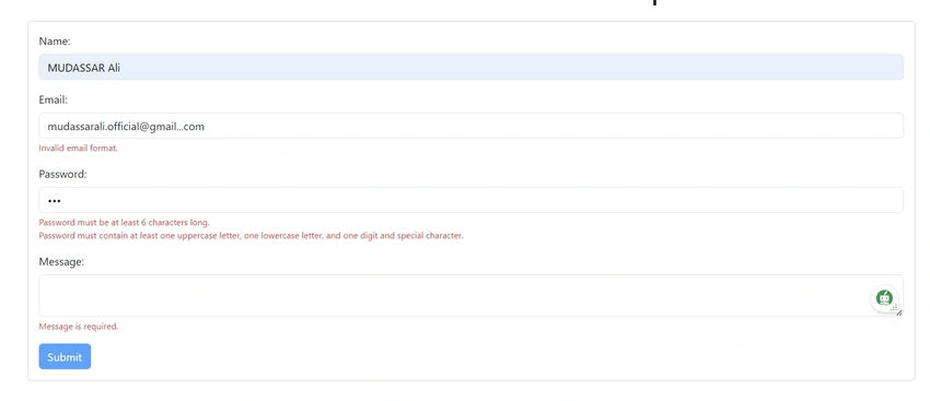 Angular Reactive form