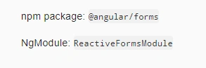 ReactiveFormsModule 