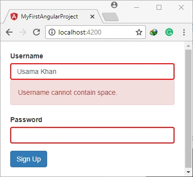 validation in the browser