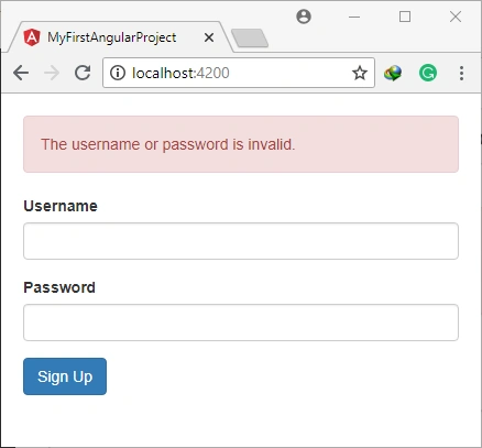 validation error