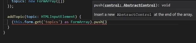 add FormGroup object