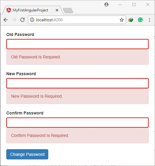 async validator for the old password