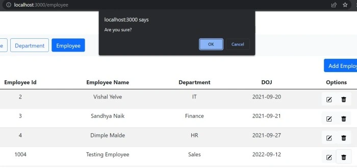 Delete Employee