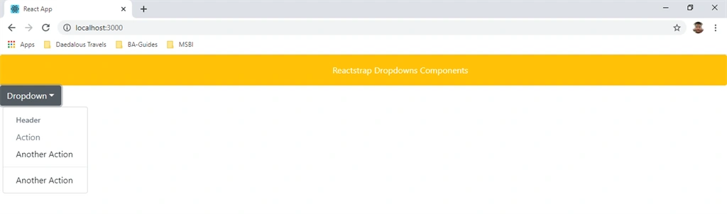Reactstrap Components In ReactJS