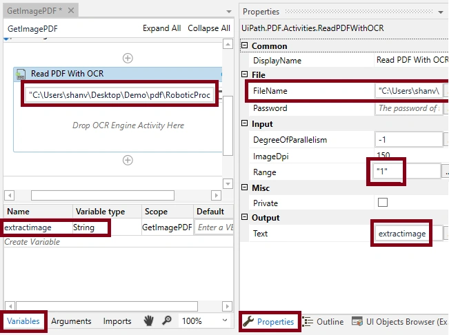 Read PDF With OCR Activity Using UiPath Studio