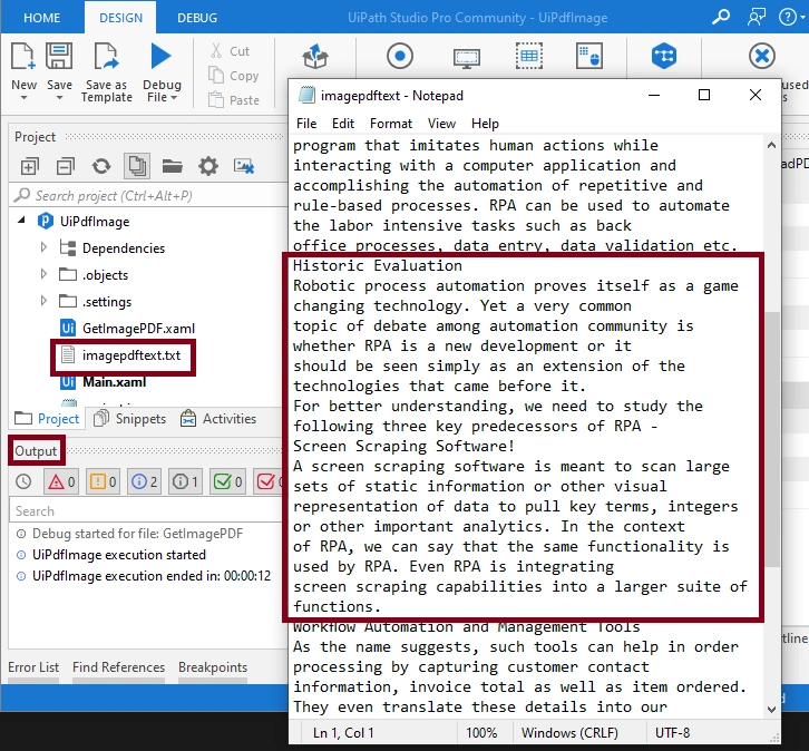 Read PDF With OCR Activity Using UiPath Studio