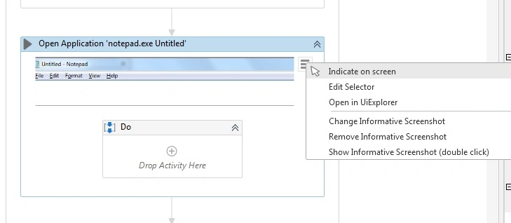 Click on indicate screen notepad
