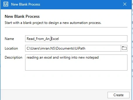 New Blank Process