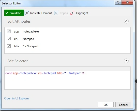 selector for notepad