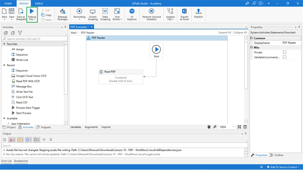 Reading And Writing The Text From A Scanned PDF Using RPA
