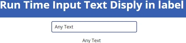 Run time input