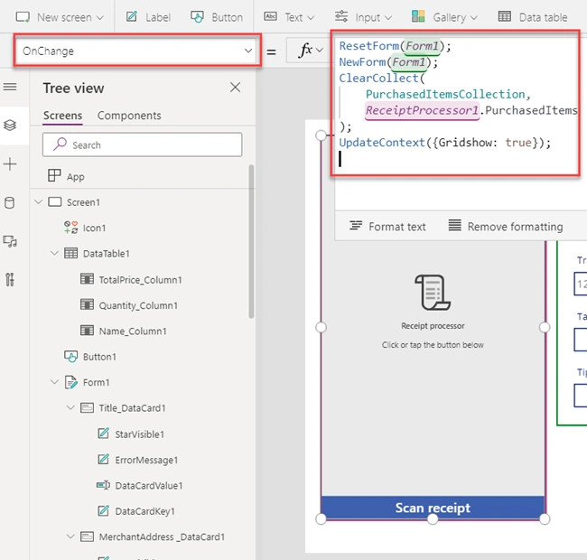 Receipt Processing Using AI Builder In PowerApps