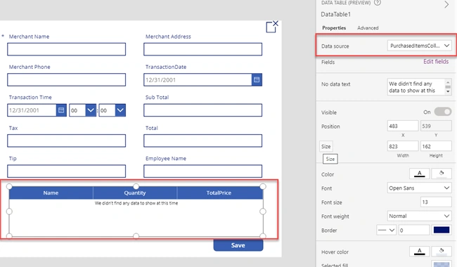 Receipt Processing Using AI Builder In PowerApps