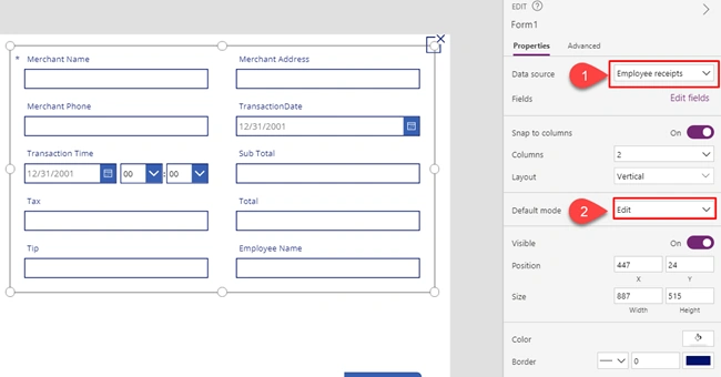 Receipt Processing Using AI Builder In PowerApps