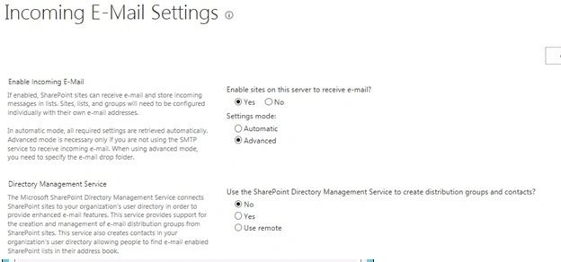 Receiving Emails Onto Document Library In SharePoint (On-Premise)