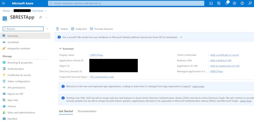 Get started with SBREST API