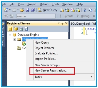 Registered server in SSMS