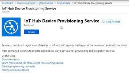 IoT hub device provisioning service