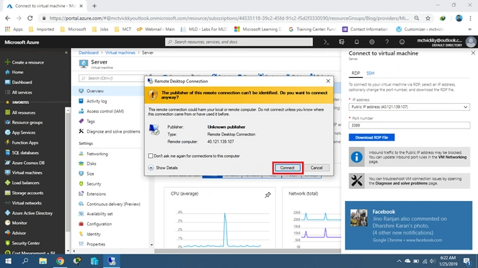 Remote Desktop Connection Error In Microsoft Azure